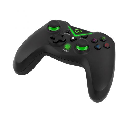 Gamepad bezprzewodowy Esperanza EGG112K (Android, PC, PS3, Xbox One; kolor czarny, kolor zielony)