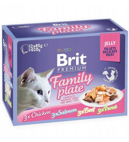 Brit Cat Pouch Jelly Fillet Family Plate 1020g (12x85g)