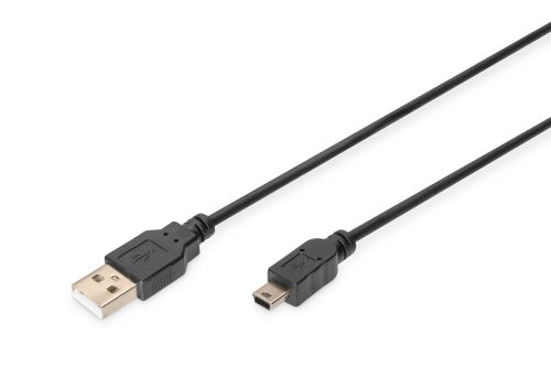 Kabel Assmann AK-300130-018-S (USB 2.0 M - Mini USB M; 1,8m; kolor czarny)