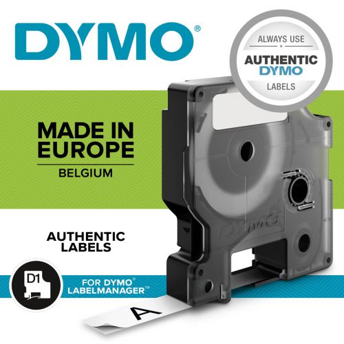 Taśma DYMO D1- 19mm x 7m czarny/biały S0720830 (19mm )
