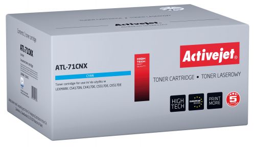 Toner Activejet ATL-71CNX (zamiennik Lexmark 71B2HC0; Supreme; 3500 stron; niebieski)