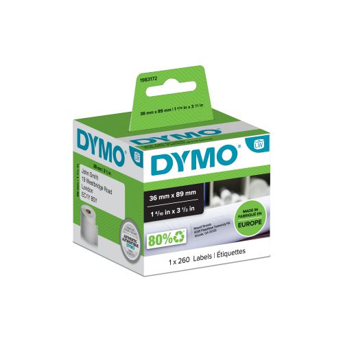 Dymo-Duża etykieta adresowa 89x36mm biała 1r/260szt
