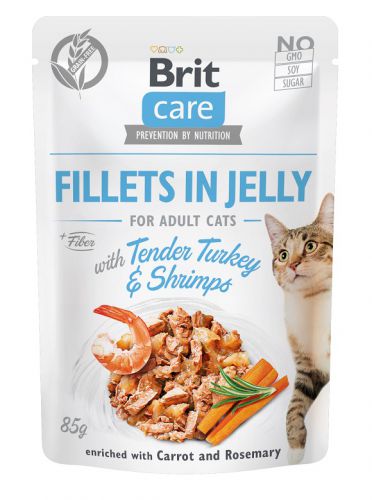 Brit Care Cat Fillets In Jelly Tender Turkey&Shrimps 85g