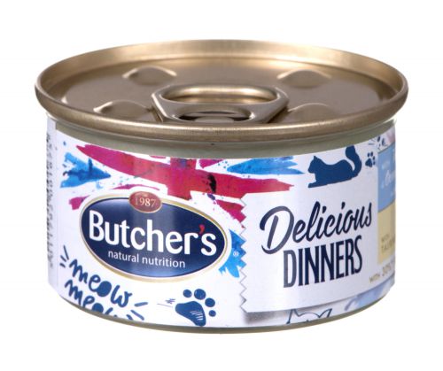 BUTCHER\'S Classic Delicious Dinners z tuńczykiem i rybą morską - puszka 85g