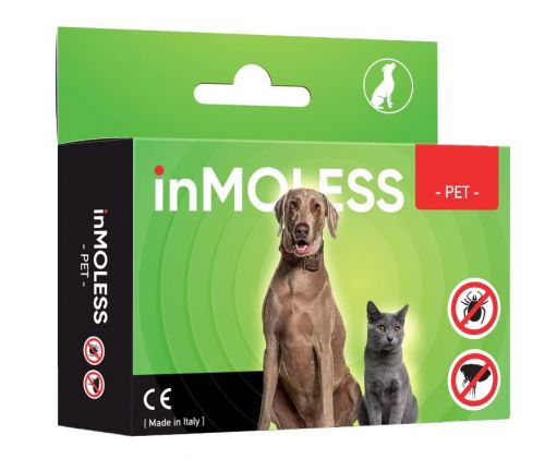 inMOLESS Ultradźwiękowy odstraszacz na pchły i kleszcze dla zwierząt domowych - różowy