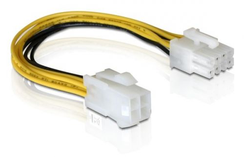 Kabel DELOCK 82405 (4-Pin - 8-Pin ; 0,15m; kolor czarny, kolor żółty)