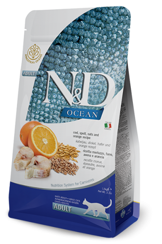 Farmina N&D Ocean Low Grain sucha karma dla dorosłych kotów z dorszem 1,5kg
