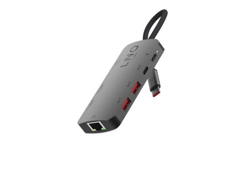 LINQ HUB USB-C 8IN1 8K PRO MULTIPORT (HDMI,USB-C 3.2, 2X USB-A 3.2, 2X USB-A 2.0, RJ45 2,5GB/S, USB-