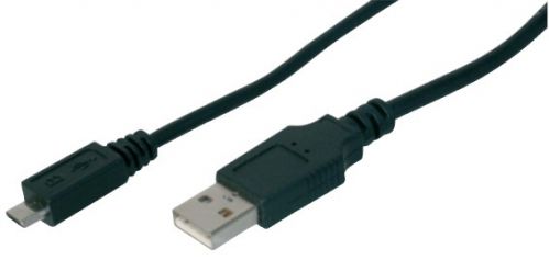 DIGITUS KABEL POŁĄCZENIOWY USB 2.0 HIGHSPEED TYP USB A/MICROUSB B M/M CZARNY 1.8M AK-300110-018-S
