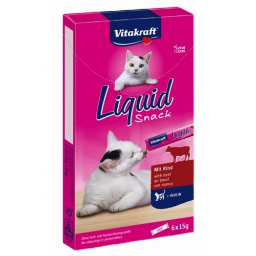 VITAKRAFT CAT LIQUID SNACK wołowina/inulina dla kota 6szt