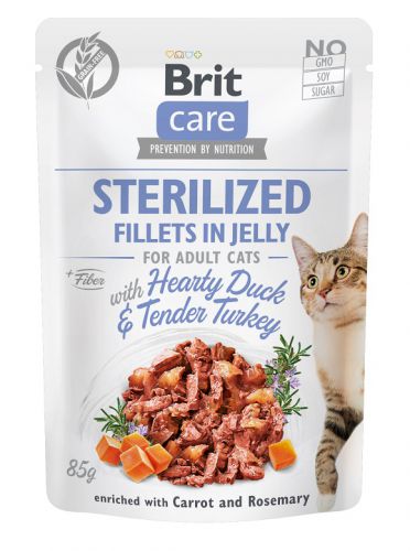 Brit Care Cat Fillets In Jelly Sterilized Duck&Turkey 85g