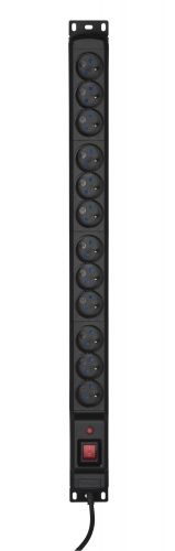 Listwa przeciwprzepięciowa Activejet COMBO/12gn/1,5m/cz (12 x UTE; 10 A (2500 W); 1,5m; kolor czarny