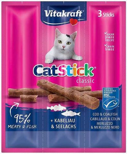 VITAKRAFT Cat Stick Mini - przysmak dla kota smak: dorsz/tuńczyk 3szt./18g