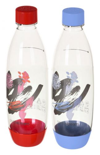 Litrowa Butelka SodaStream niebieska i czerwona Fuse Twinpack
