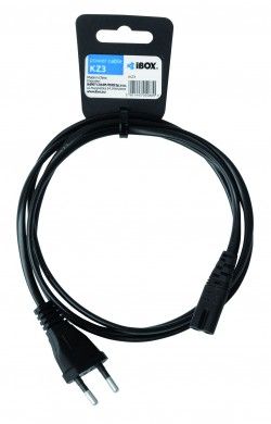 Kabel IBOX EURO 2-PIN AUDIO-RTV VDE IKZ3 (Euro / Euro 2-Pin / IEC 320 C7 - Schuko ; 1,5m; kolor czar