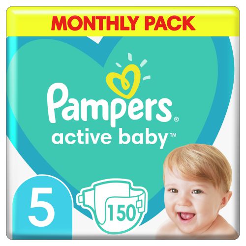Pampers Zestaw pieluch Active Baby MTH Box 5 (11-16 kg); 150