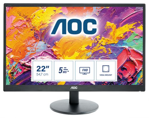 Monitor AOC E2270SWN (21,5\; TN; FullHD 1920x1080; VGA; kolor czarny)