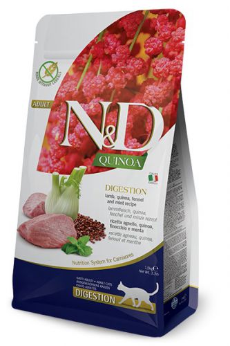 FARMINA N&D CAT QUINOA DIGESTION LAMB & FENNEL - z jagnięciną, quinoa, fenkułem i miętą - sucha karm