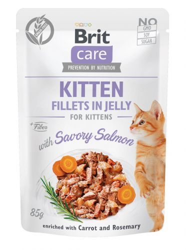 Brit Care Cat Fillets In Jelly Kitten Savory Salmon 85g