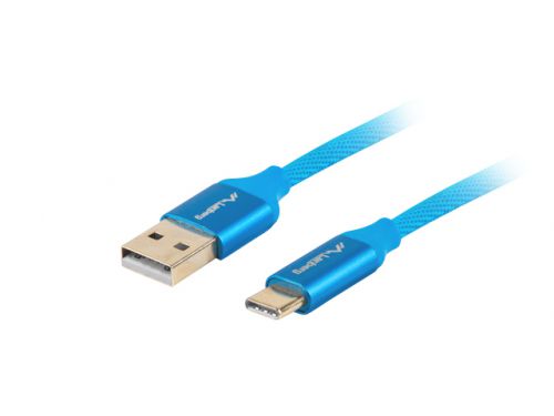 Kabel Lanberg Premium QC 3.0 CA-USBO-22CU-0010-BL (USB 2.0 typu A M - USB typu C M; 1m; kolor niebie