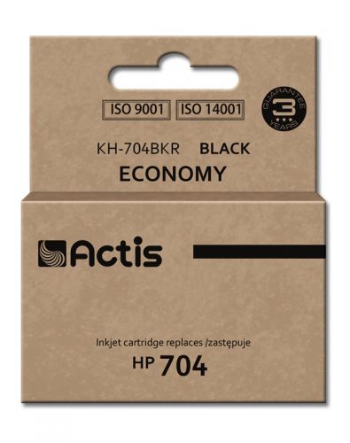 Tusz ACTIS KH-704BKR (zamiennik HP 704 CN692AE; Standard; 15 ml; czarny)