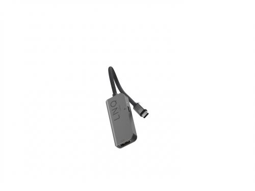 LINQ HUB USB-C ADAPTER 2IN1 (1X HDMI 2.0 4K/60HZ, 1X USB-C PD 100W DO ZASILANIA), PLECIONY KABEL 15 