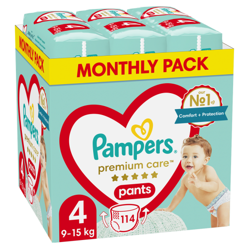 Pieluchy PAMPERS Premium PANTS MTH rozm 4 (9-15kg) 114szt