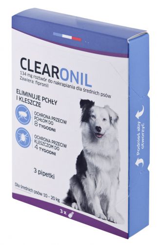 CLEARONIL dla średnich psów (10-20 kg) - 134 mg x 3