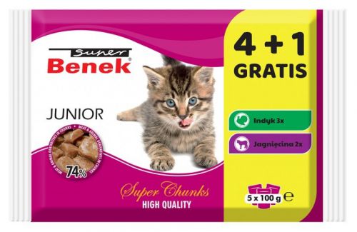 Super Benek Saszetka dla kota Junior 4+1 100g