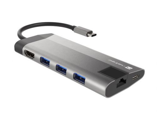 NATEC MULTIPORT ADAPTER FOWLER PLUS USB-C-> USB 3.0 3X, HDMI 4K, USB-C PD, RJ45, MICRO SD NMP-1690