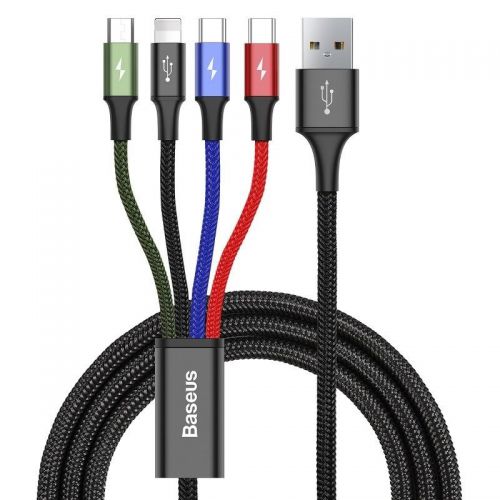 Zestaw kabli zasilający Baseus CA1T4-B01 (USB - Lightning, Micro USB, USB typu C ; 1,2m; kolor czarn