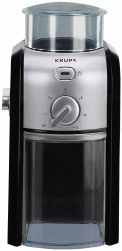 Młynek elektryczny do kawy Krups GVX242 (110W; żarnowy; kolor czarny, kolor srebrny)