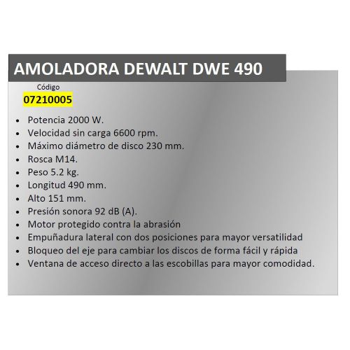 Szlifierka kątowa DeWalt DWR490 (230mm)