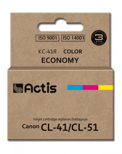 Tusz ACTIS KC-41R (zamiennik Canon CL-41/CL-51; Standard; 18 ml; kolor)